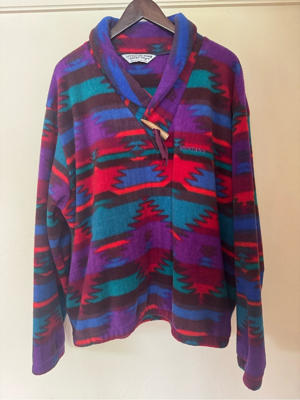 Little Big Horn Shirt Co Western Fleece Pullover XL Montana Toggle Jacket USA